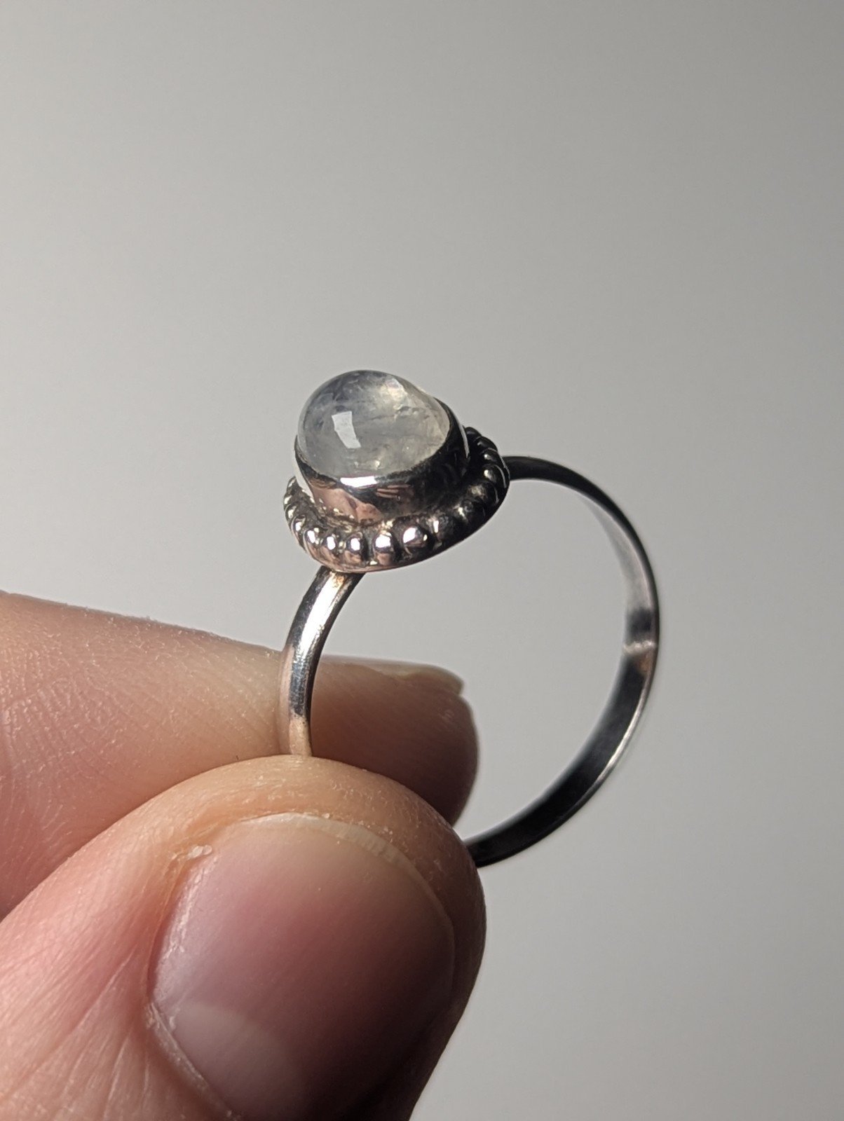 Vintage Sterling Silver Moonstone Ring | Size O | 925 Silver | Moon Stone Ring - Image 2