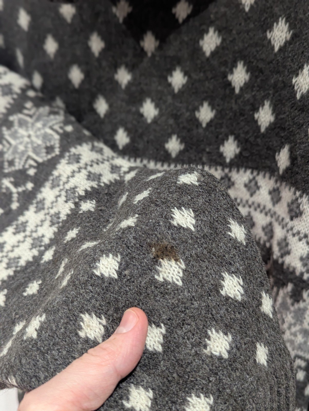 Vintage Exhaust Grey And White Winter Christmas Jumper Size Large Marks See Pics - Image 7