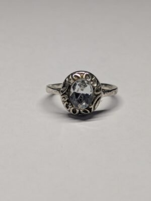 Vintage Costume Jewellery Clear Gemstones Ring | Size L