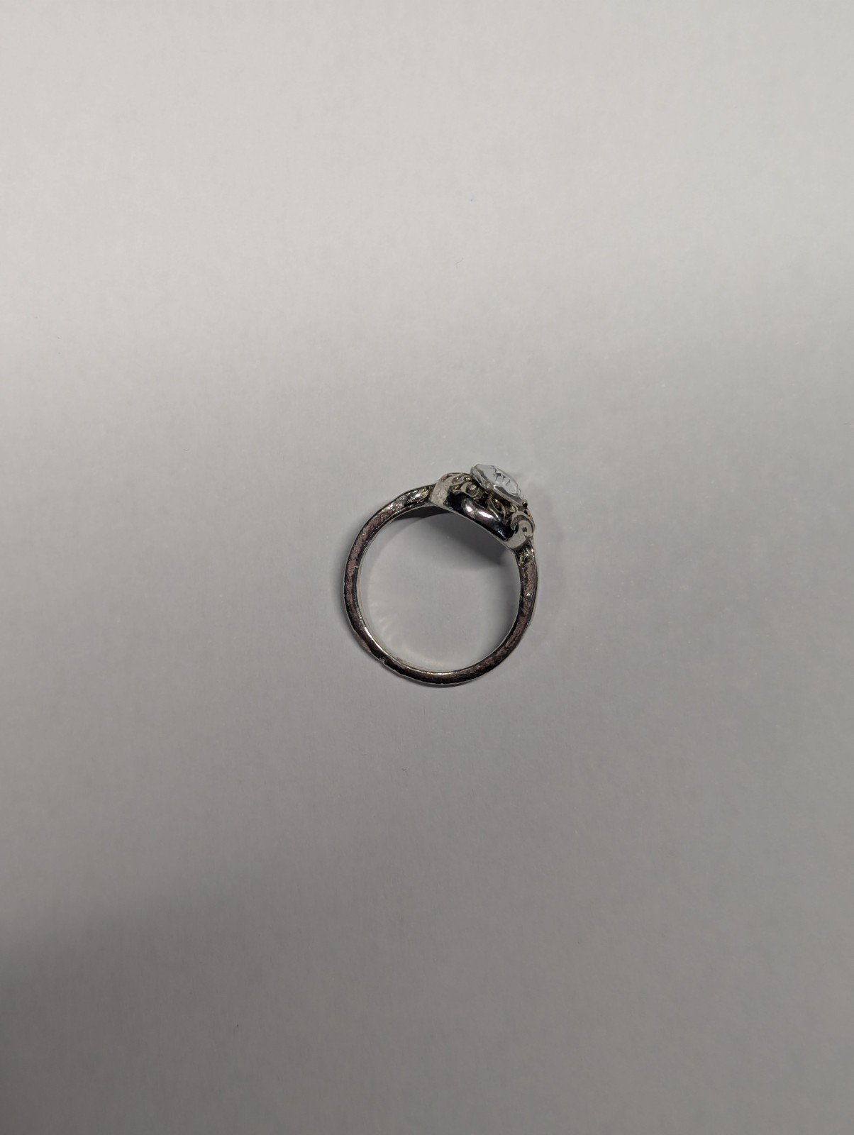 Vintage Costume Jewellery Clear Gemstones Ring | Size L - Image 7