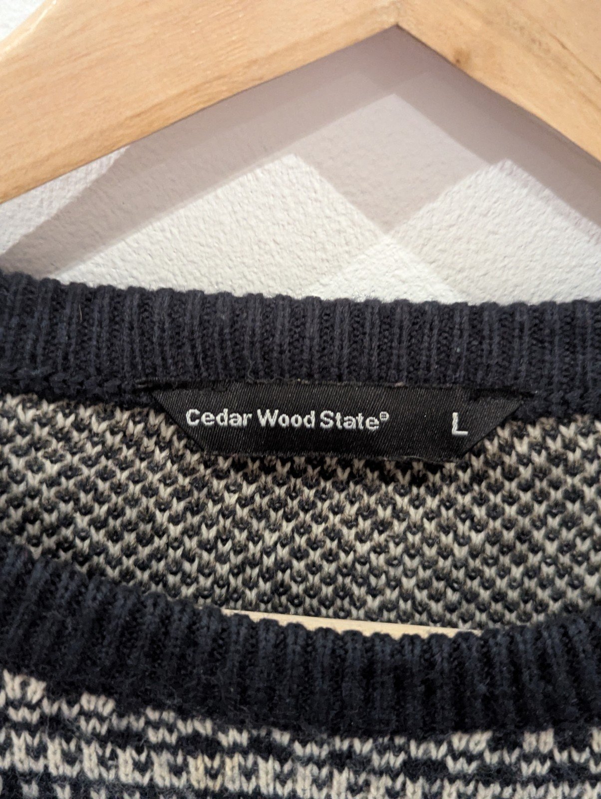 Vintage Large Dark Blue And White Deer Reindeer Christmas Jumper Cardigan L - Image 4