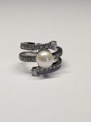 Vintage Costume Jewellery Pearl And CZ Stones Replica | Size P 1/2