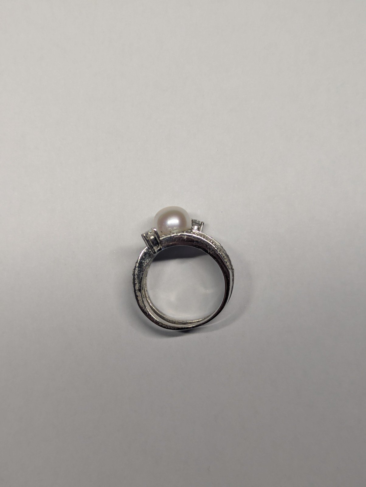 Vintage Costume Jewellery Pearl And CZ Stones Replica | Size P 1/2 - Image 6