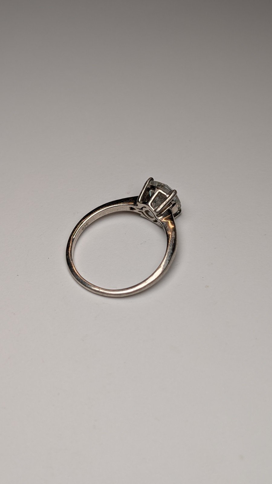 Vintage Sterling Silver CZ Stone Clear Gemstone Ring | Size T 1/2 | 925 - Image 2