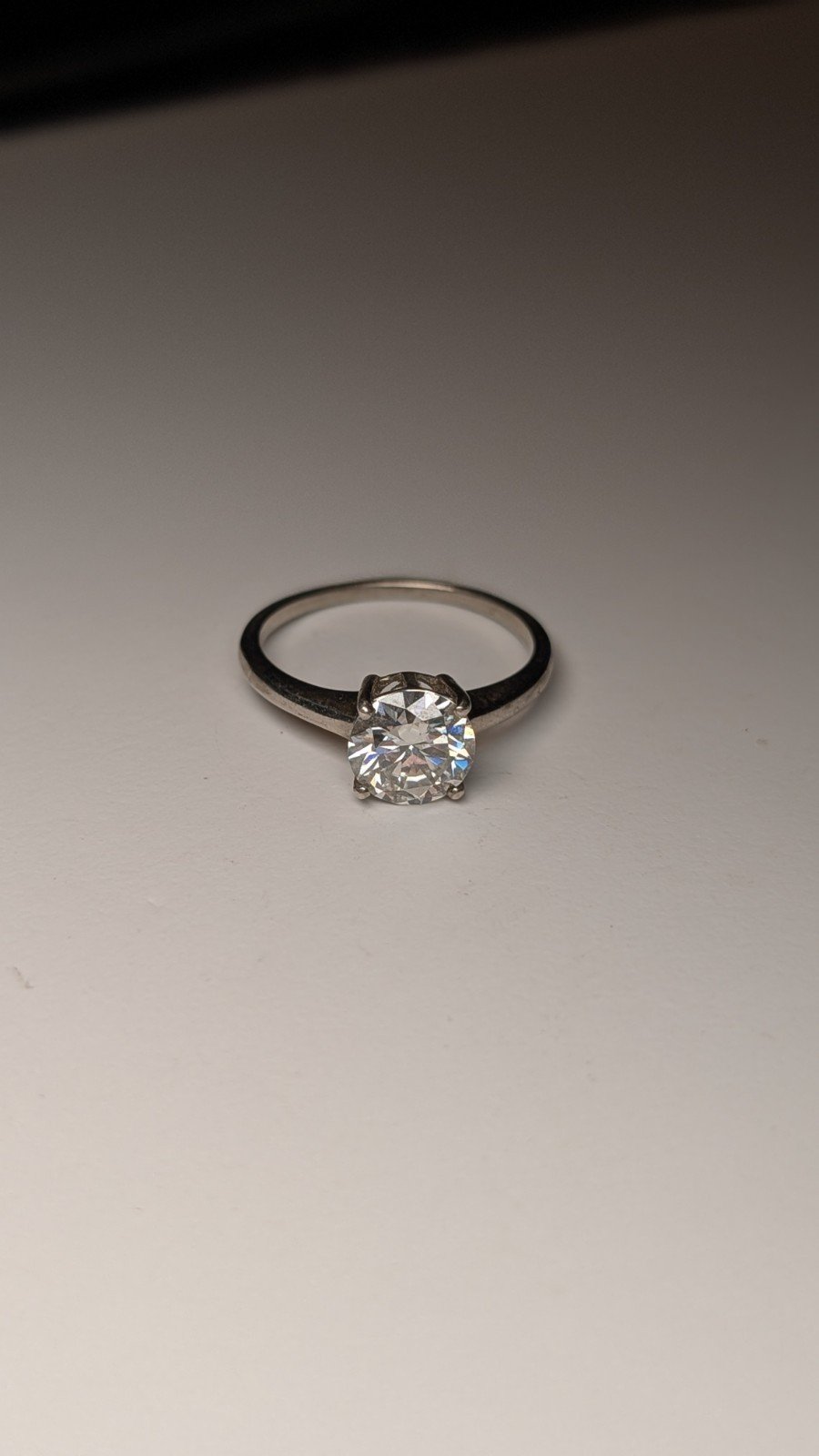 Vintage Sterling Silver CZ Stone Clear Gemstone Ring | Size T 1/2 | 925 - Image 4