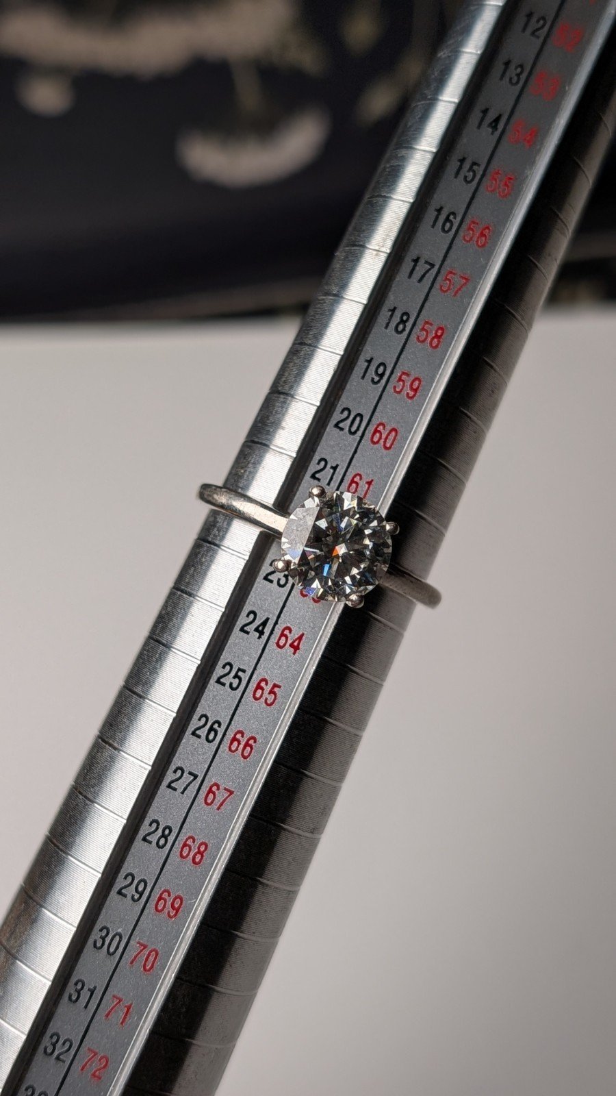 Vintage Sterling Silver CZ Stone Clear Gemstone Ring | Size T 1/2 | 925 - Image 8