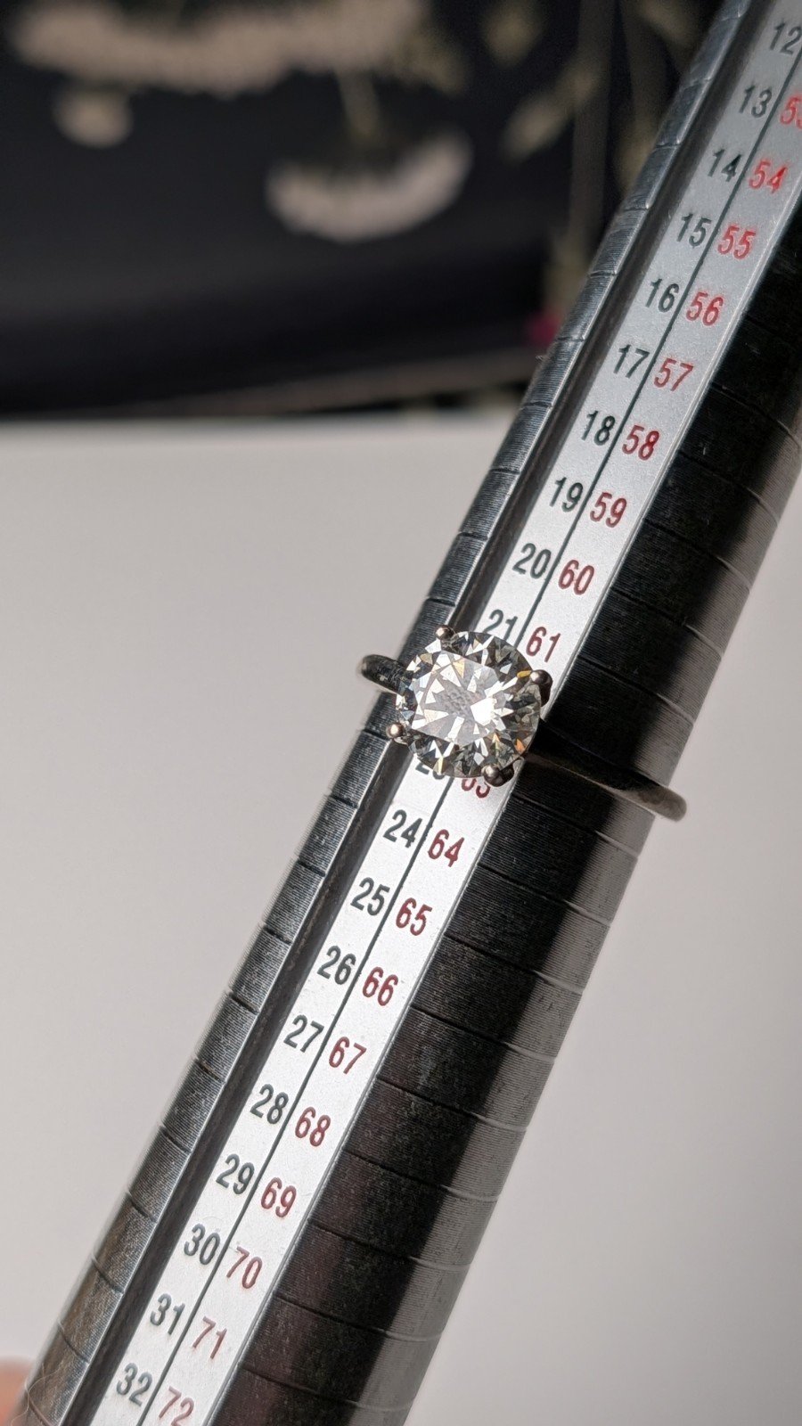 Vintage Sterling Silver CZ Stone Clear Gemstone Ring | Size T 1/2 | 925 - Image 9