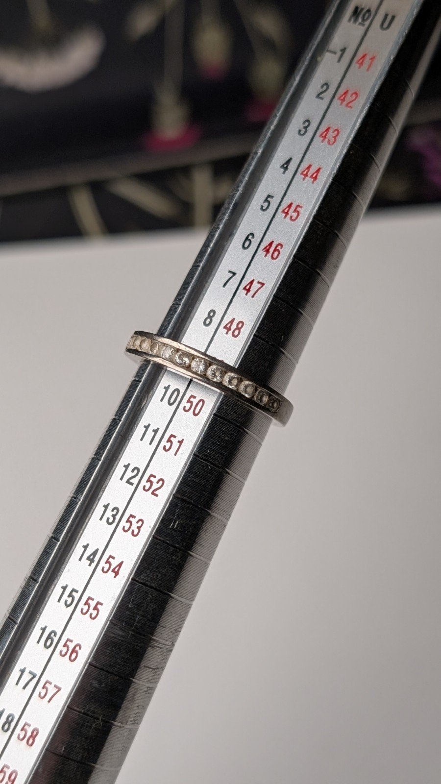 Vintage Sterling Silver CZ Stone Clear Gemstone Band Ring | Size J 1/2 | 925 - Image 10