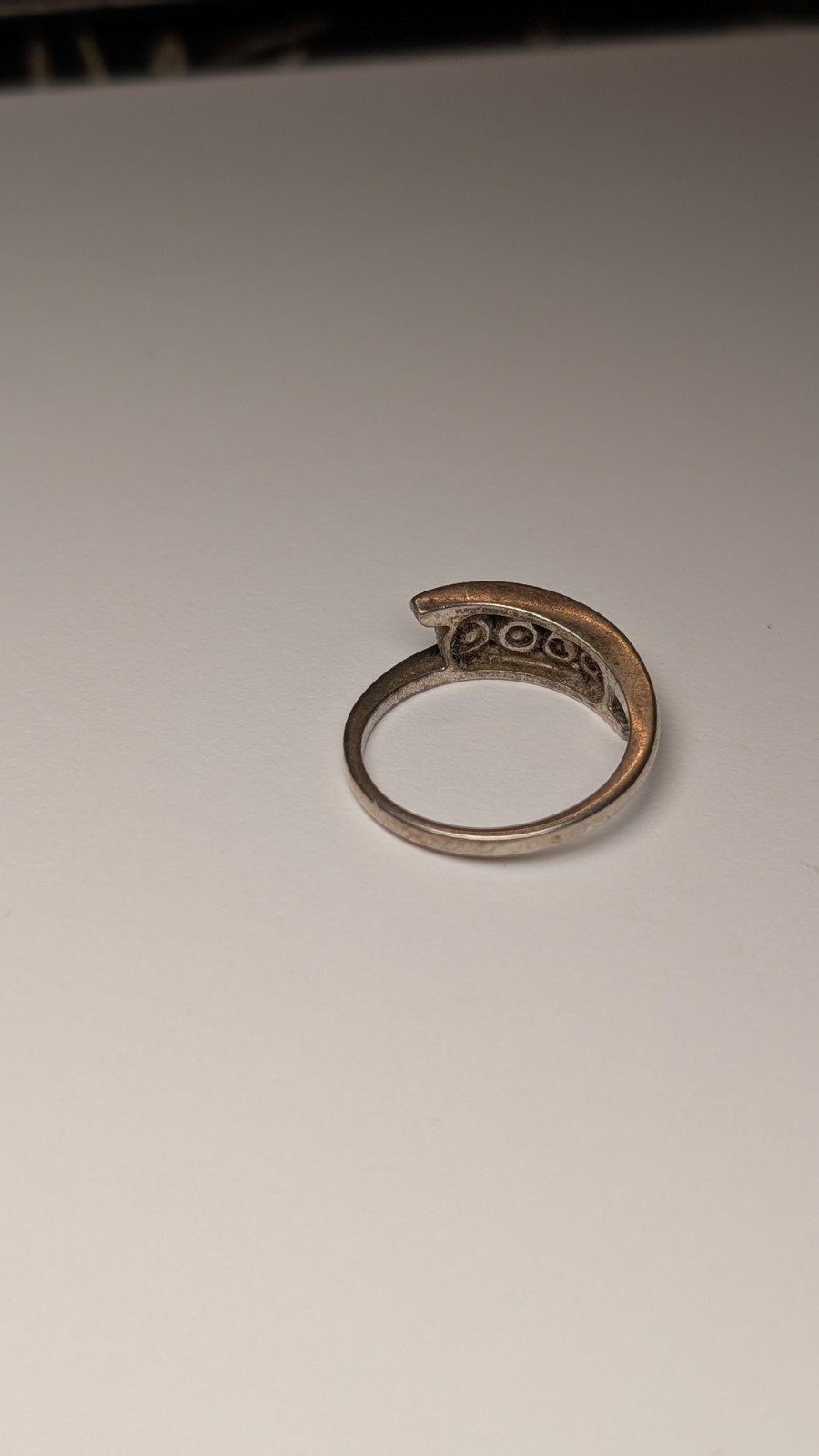 Vintage Sterling Silver CZ Gemstone Wrap Ring | Size R 1/2 | 925 Silver - Image 4