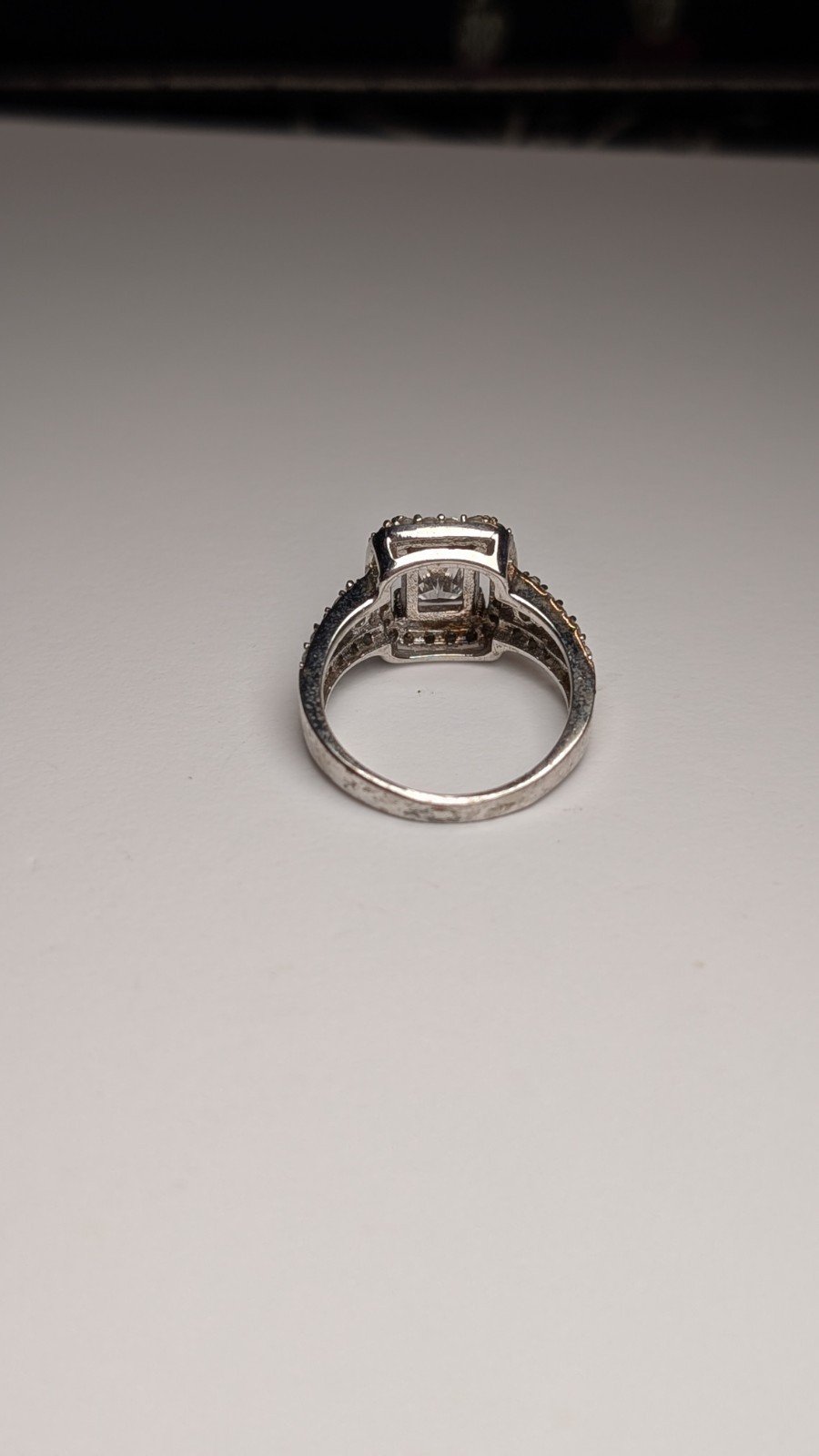 Vintage Sterling Silver CZ Clear Cluster Gemstone Ring | Size O | 925 - Image 9