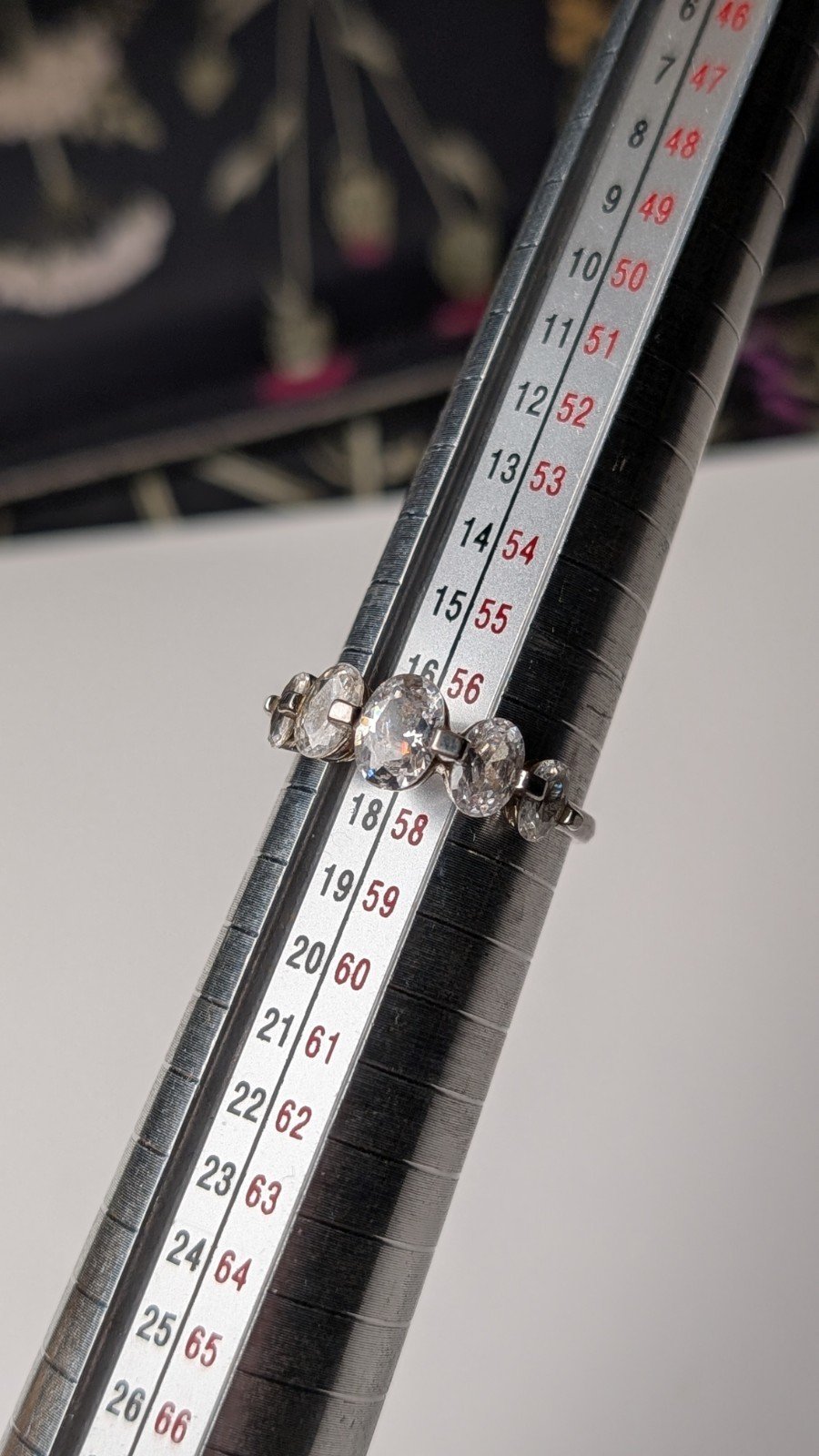 Vintage Sterling Silver CZ 5 Stone Clear Gemstone Ring | Size P 1/2 | 925 - Image 8