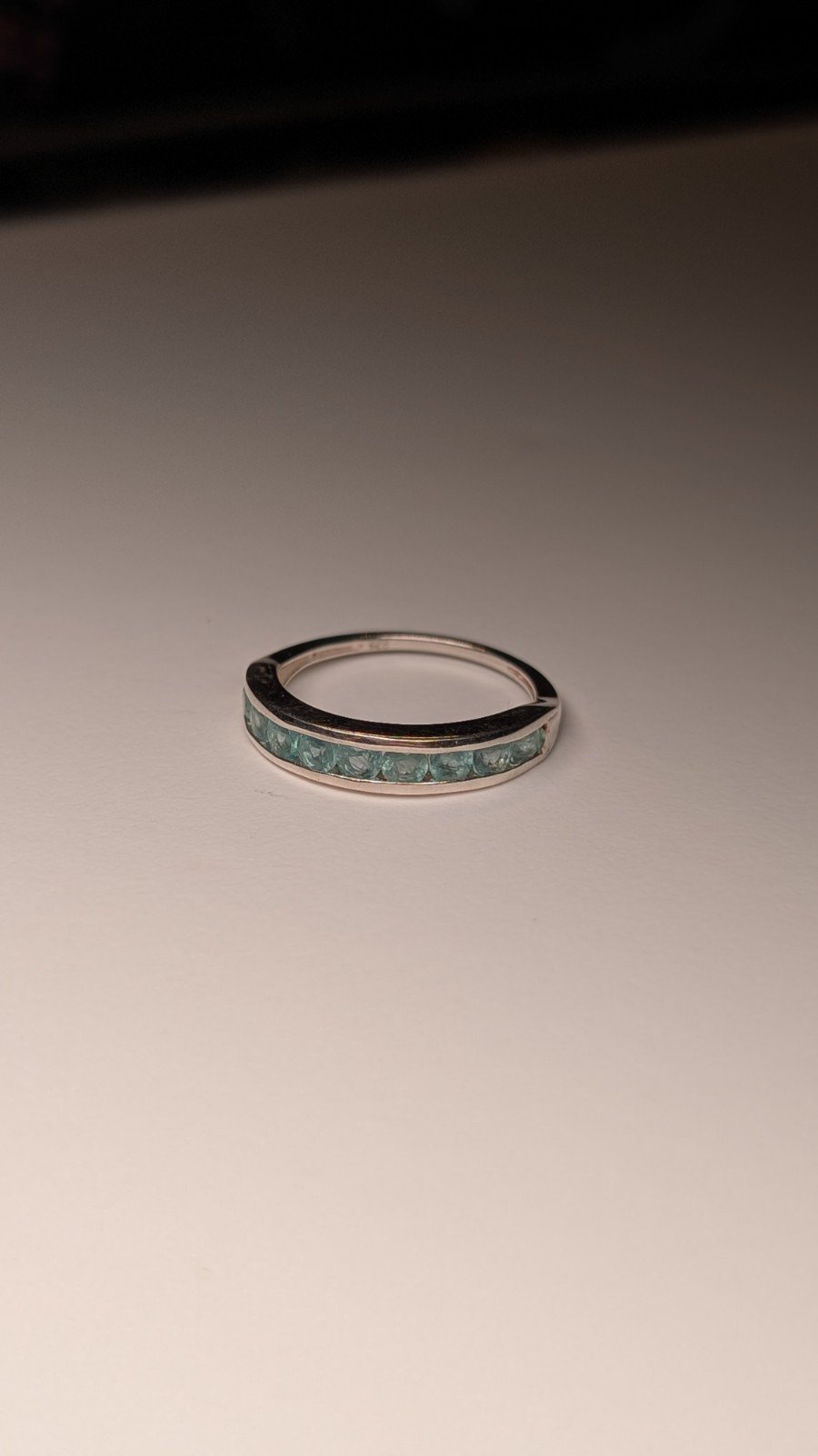 Vintage Sterling Silver Channel Set Aquamarine Ring | Size P 1/2 | 925