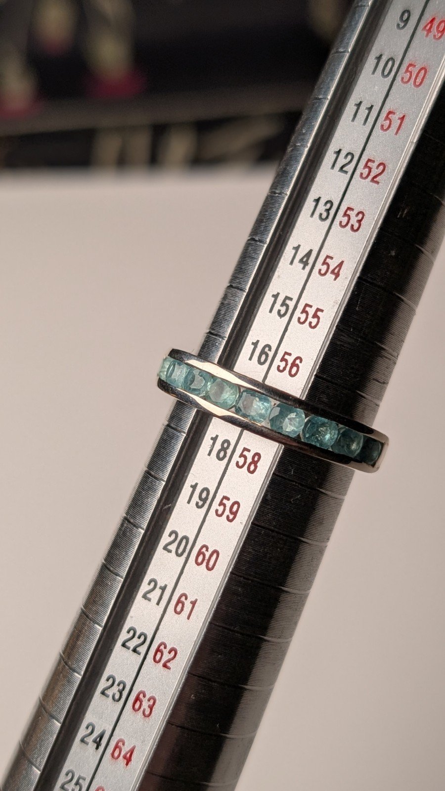 Vintage Sterling Silver Channel Set Aquamarine Ring | Size P 1/2 | 925 - Image 7