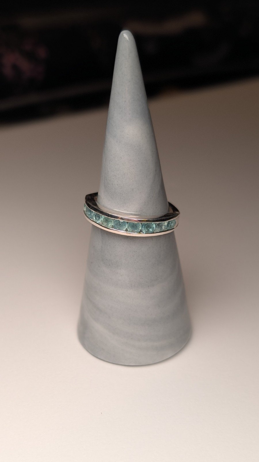 Vintage Sterling Silver Channel Set Aquamarine Ring | Size P 1/2 | 925 - Image 9