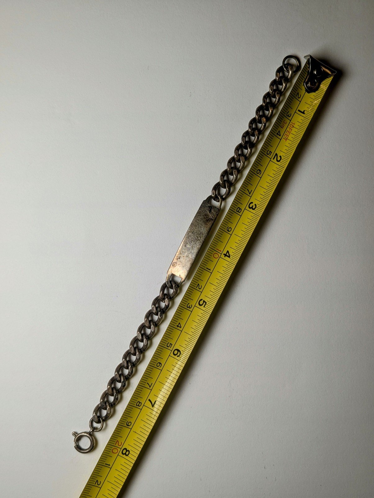 Vintage Sterling Silver Curb Link ID Bracelet | Made In London | 28.62g | 21cm - Image 5