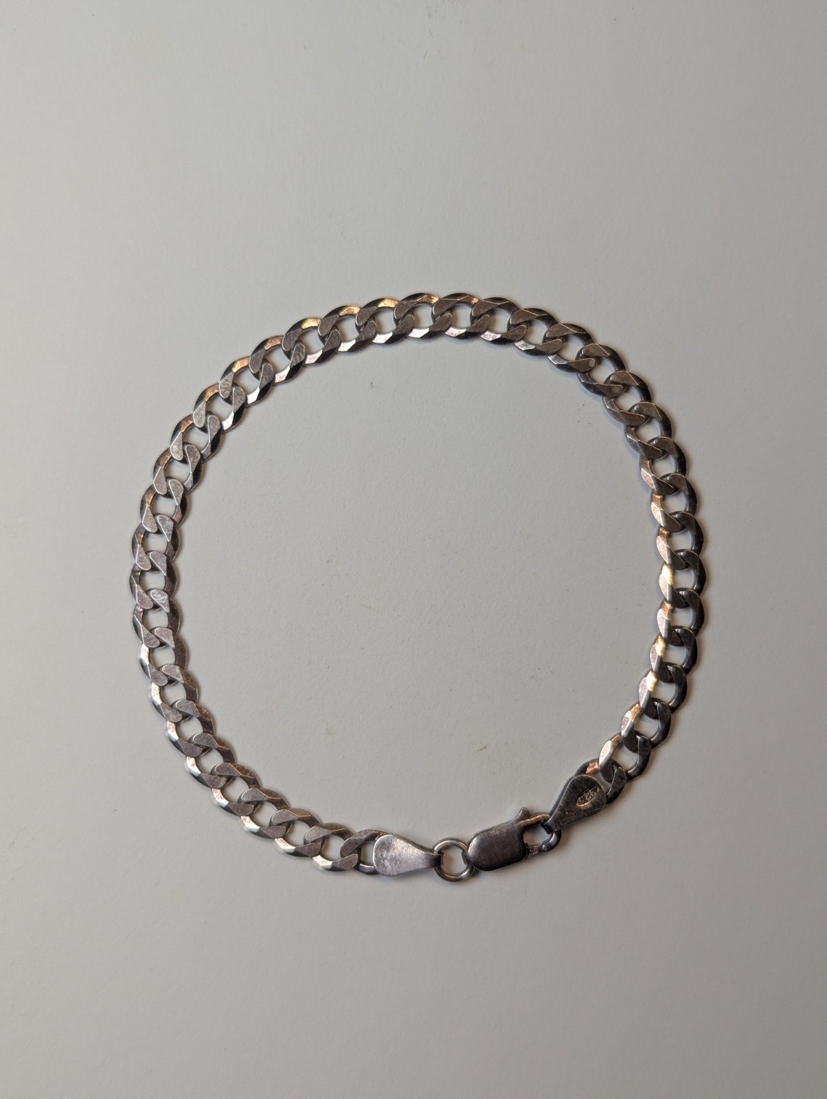 Vintage Sterling Silver Curb Link Bracelet | 19.5cm | 5.9g | 925 Silver