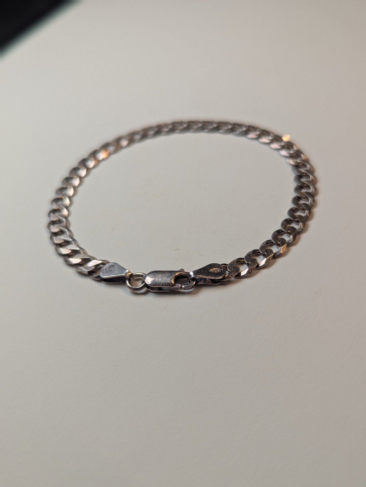 Vintage Sterling Silver Curb Link Bracelet | 19.5cm | 5.9g | 925 Silver - Image 3