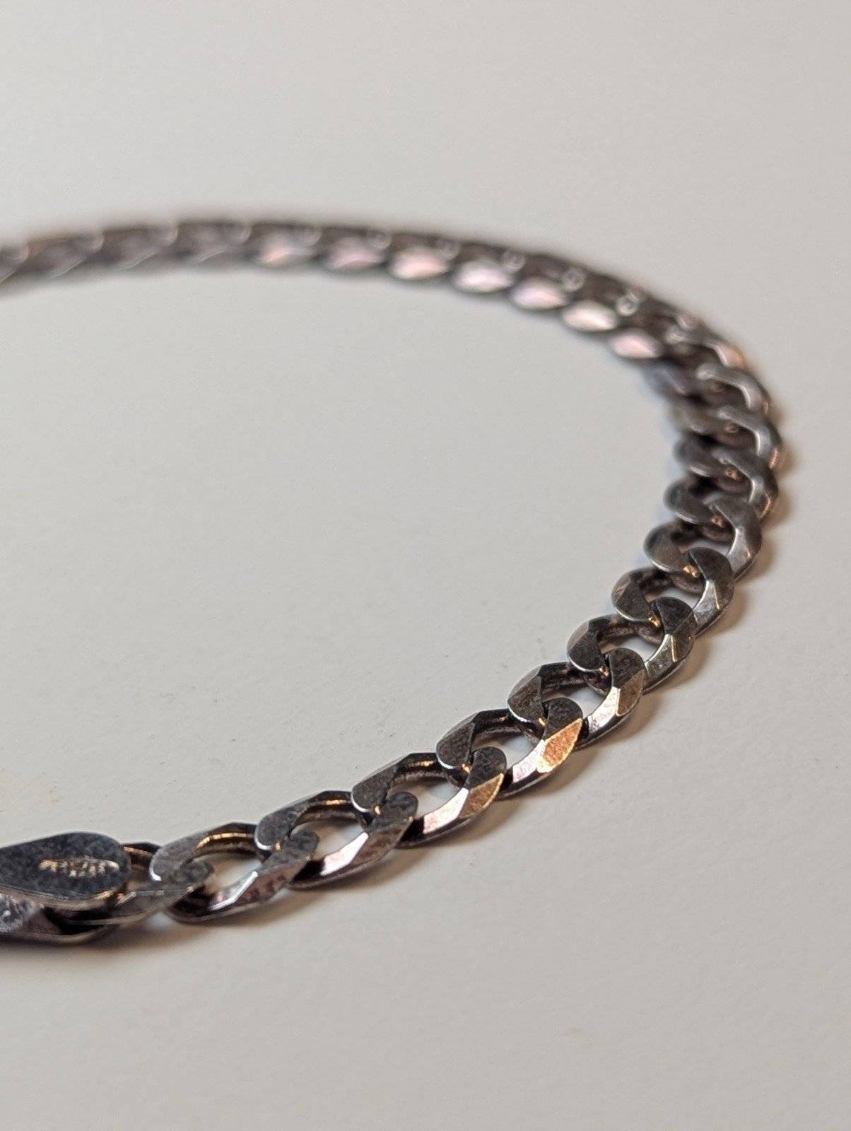 Vintage Sterling Silver Curb Link Bracelet | 19.5cm | 5.9g | 925 Silver - Image 4