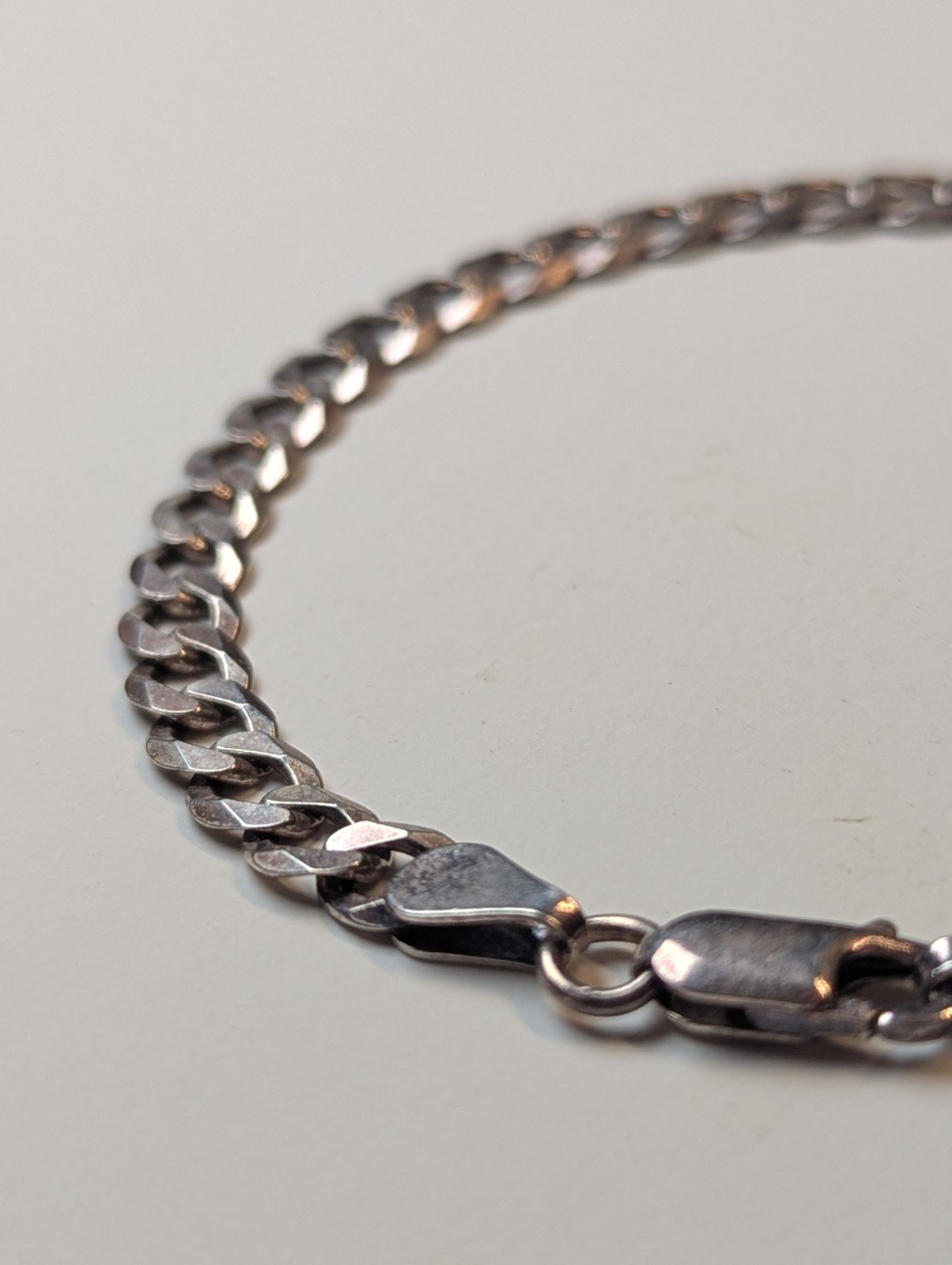 Vintage Sterling Silver Curb Link Bracelet | 19.5cm | 5.9g | 925 Silver - Image 5