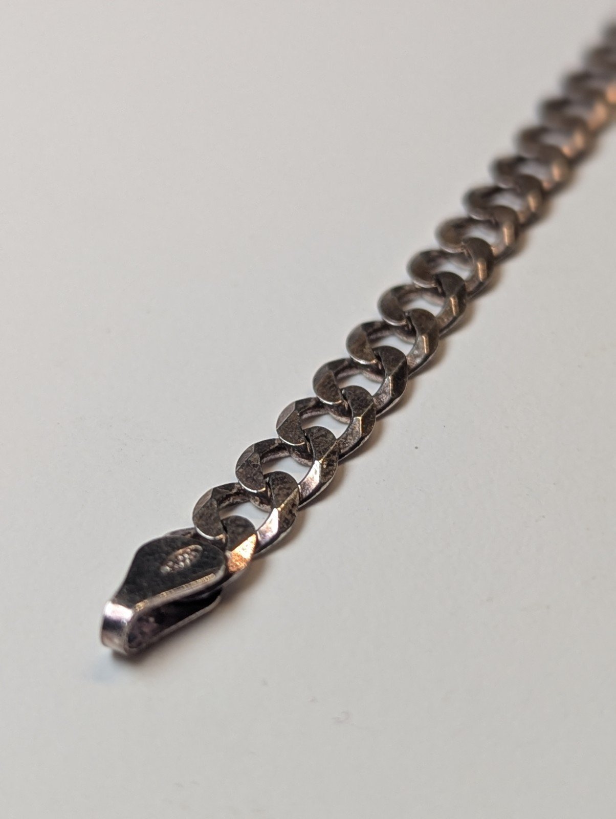 Vintage Sterling Silver Curb Link Bracelet | 19.5cm | 5.9g | 925 Silver - Image 7