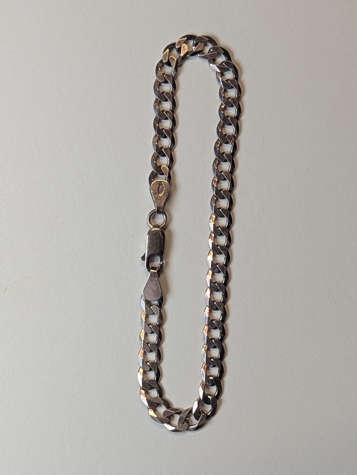Vintage Sterling Silver Curb Link Bracelet | 19.5cm | 5.9g | 925 Silver - Image 8