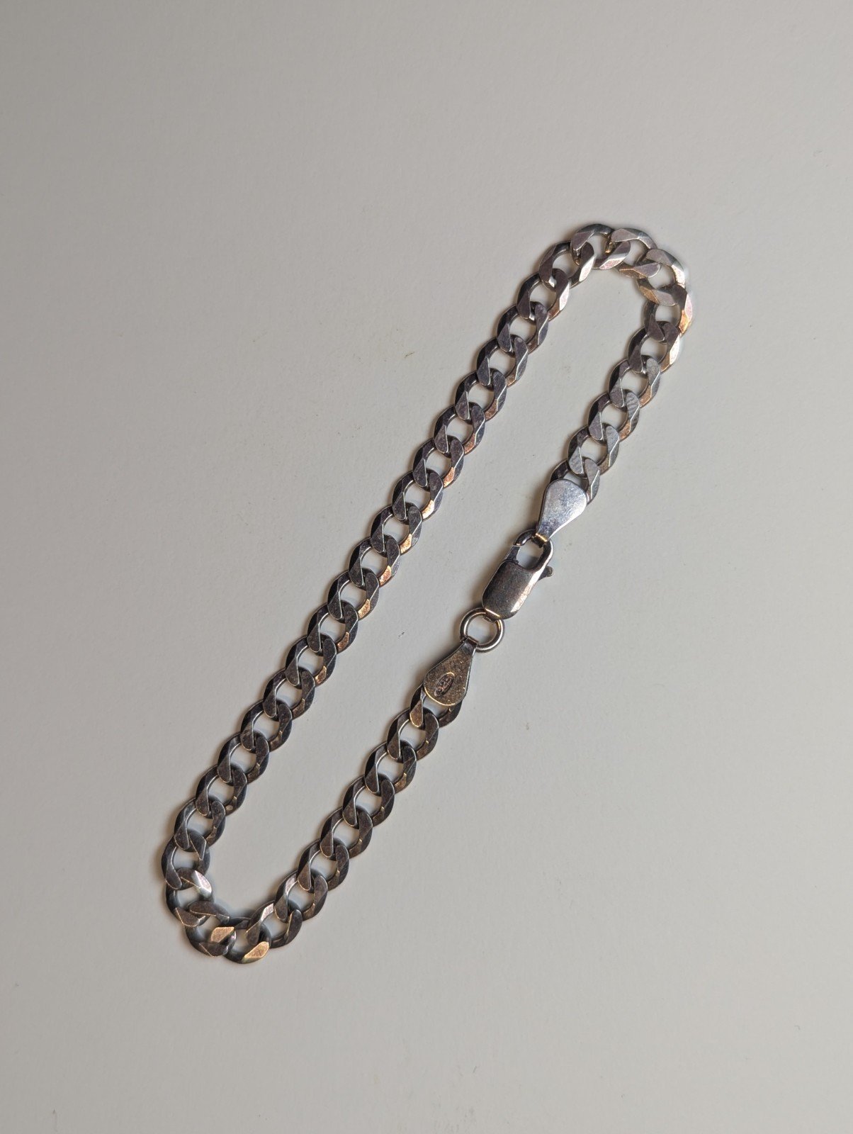 Vintage Sterling Silver Curb Link Bracelet | 19.5cm | 5.9g | 925 Silver - Image 10