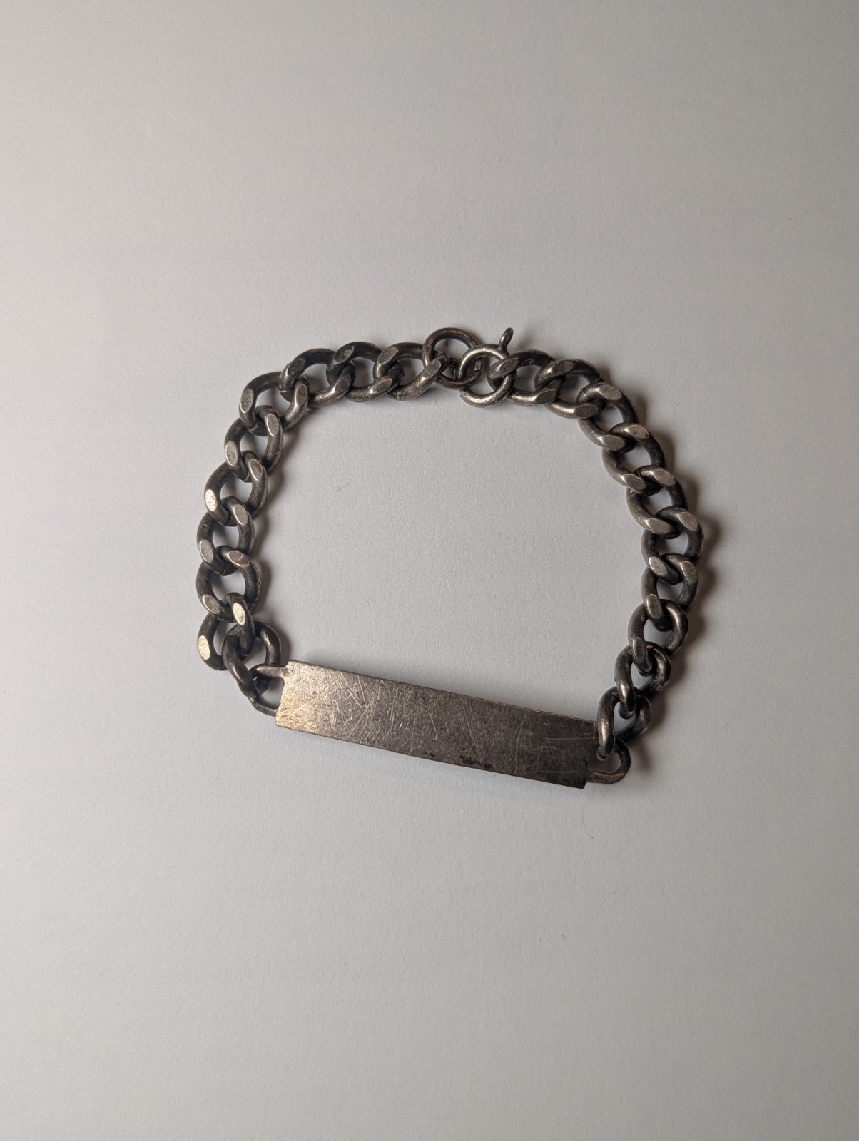 Vintage Sterling Silver ID Tag Chain Link Bracelet | 20.5cm | 29.88g 925 Silver - Image 2