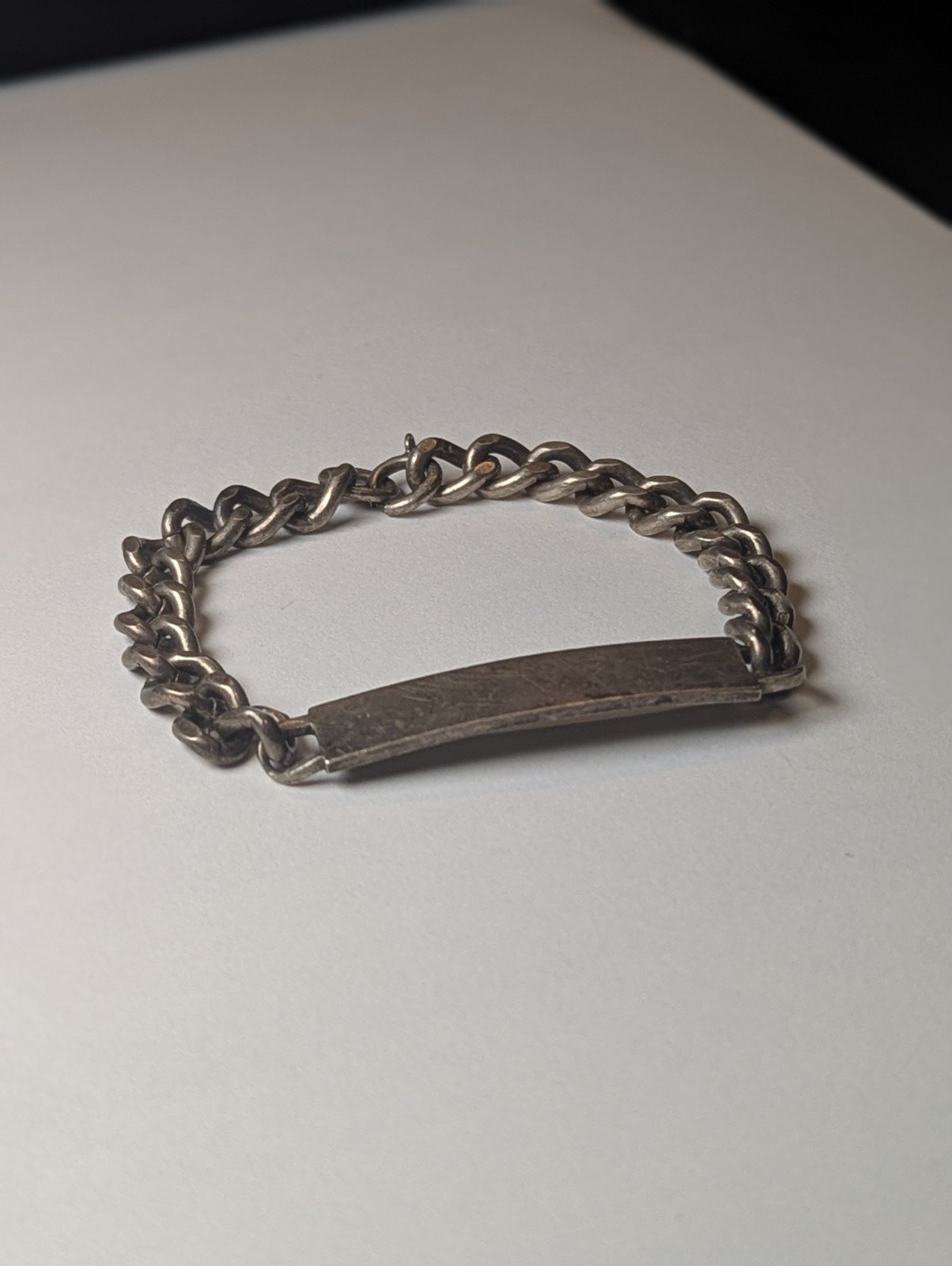 Vintage Sterling Silver ID Tag Chain Link Bracelet | 20.5cm | 29.88g 925 Silver - Image 3