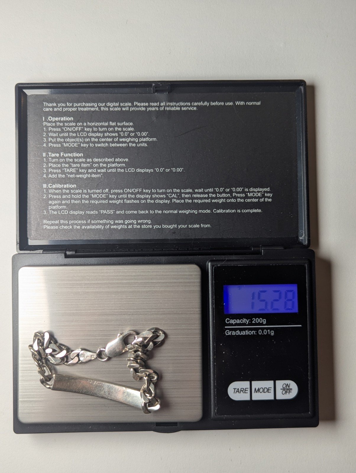 Vintage Sterling Silver Curb Link ID Bracelet | 15.28g | 20cm | 925 Silver - Image 8