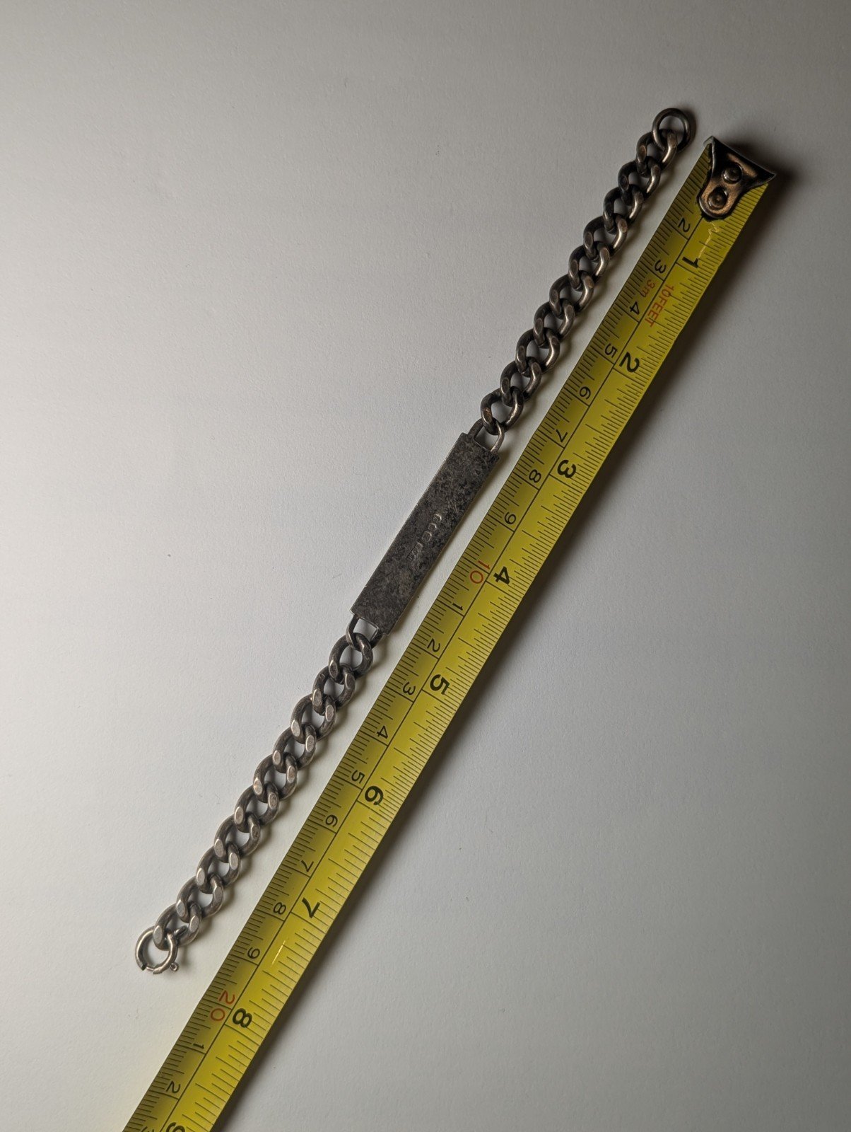 Vintage Sterling Silver ID Tag Chain Link Bracelet | 20.5cm | 29.88g 925 Silver - Image 7