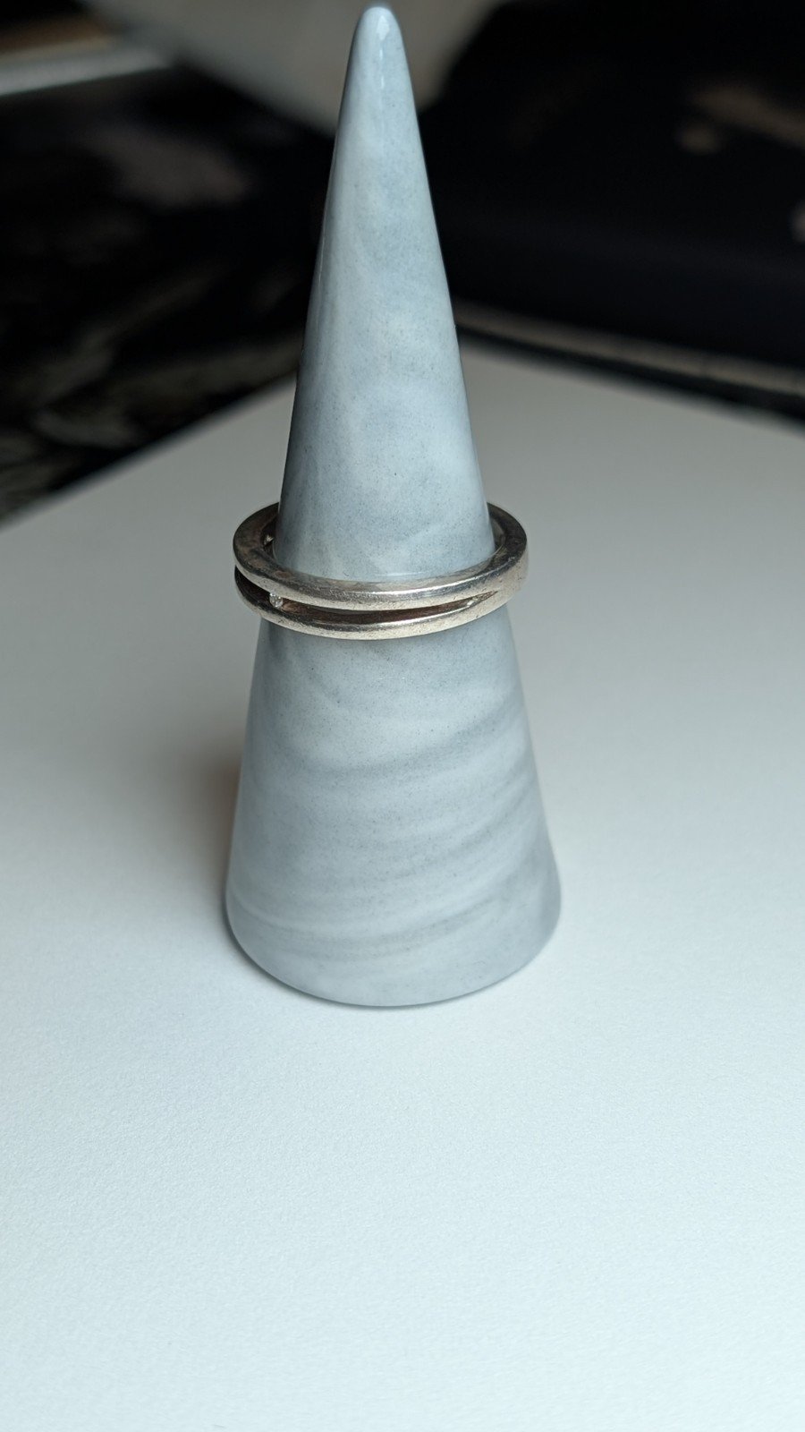 Vintage Sterling Silver Clear Gemstone Band Ring | Size R | 925 Silver - Image 6