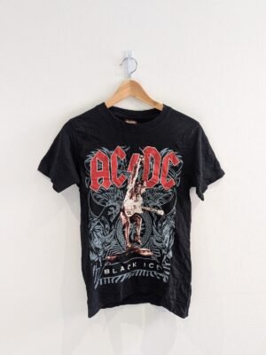 Vintage Style ACDC Black Ice Black T Shirt Size Medium