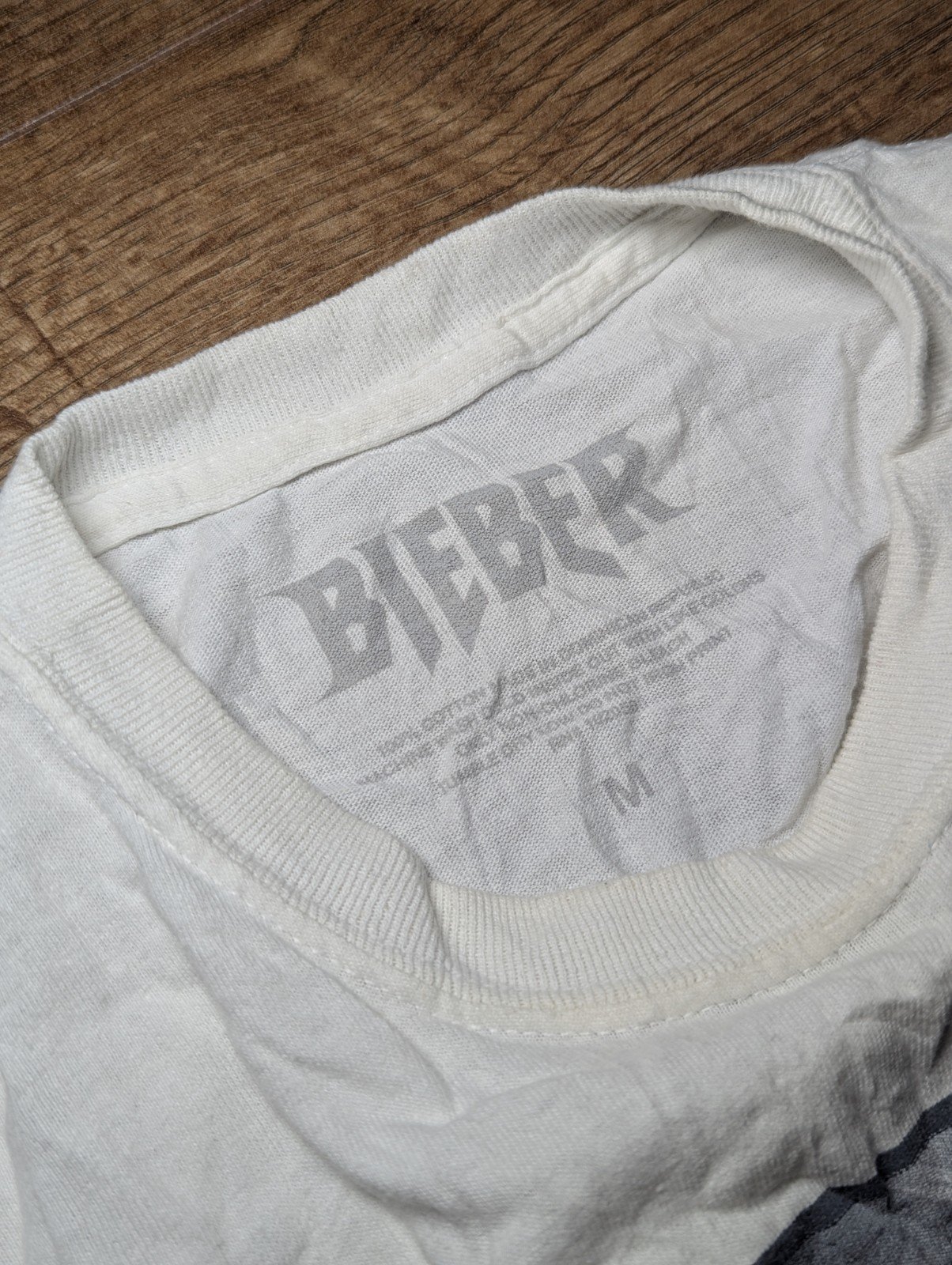 Vintage Style Justin Bieber Portrait White T Shirt Size Medium - Image 5