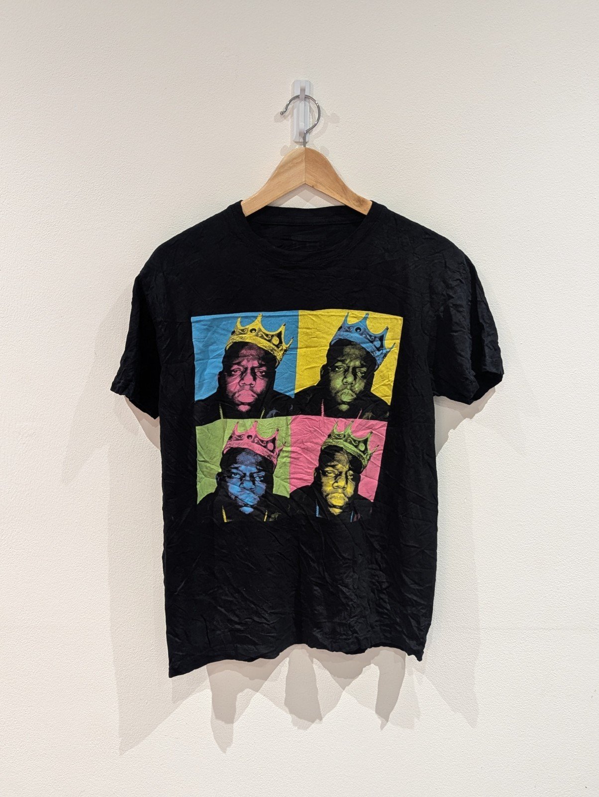 Vintage Style The Notorious B.I.G 4 Face Black T Shirt Size Medium