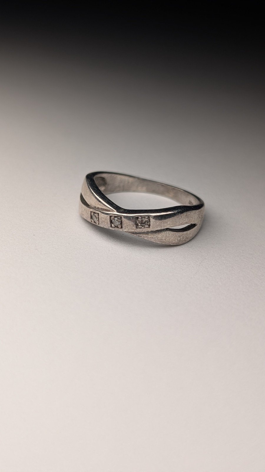 Vintage Sterling Silver 3 Stone Ring | Size M | 925 Silver - Image 2