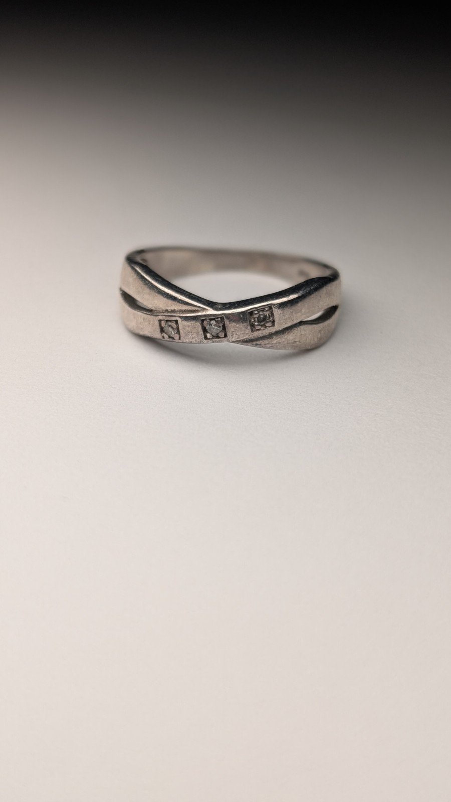 Vintage Sterling Silver 3 Stone Ring | Size M | 925 Silver - Image 3