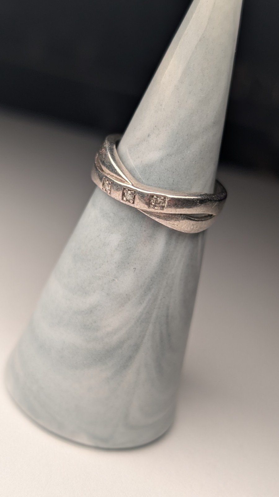 Vintage Sterling Silver 3 Stone Ring | Size M | 925 Silver - Image 5