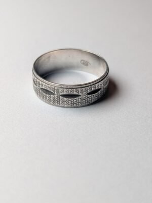 Vintage Sterling Silver Textured Band | Size N 1/2 | 925 Silver