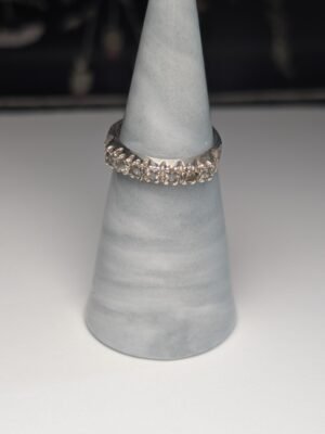 Vintage Sterling Silver Clear CZ Stones Ring | Size O | 925 Silver