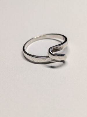 Vintage Sterling Silver Wave Swirl Ring | Size L 1/2 | 925 Silver