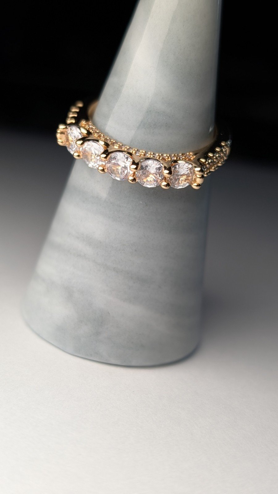 Costume Jewellery Gold Tone 5 Stone Ring | Size R