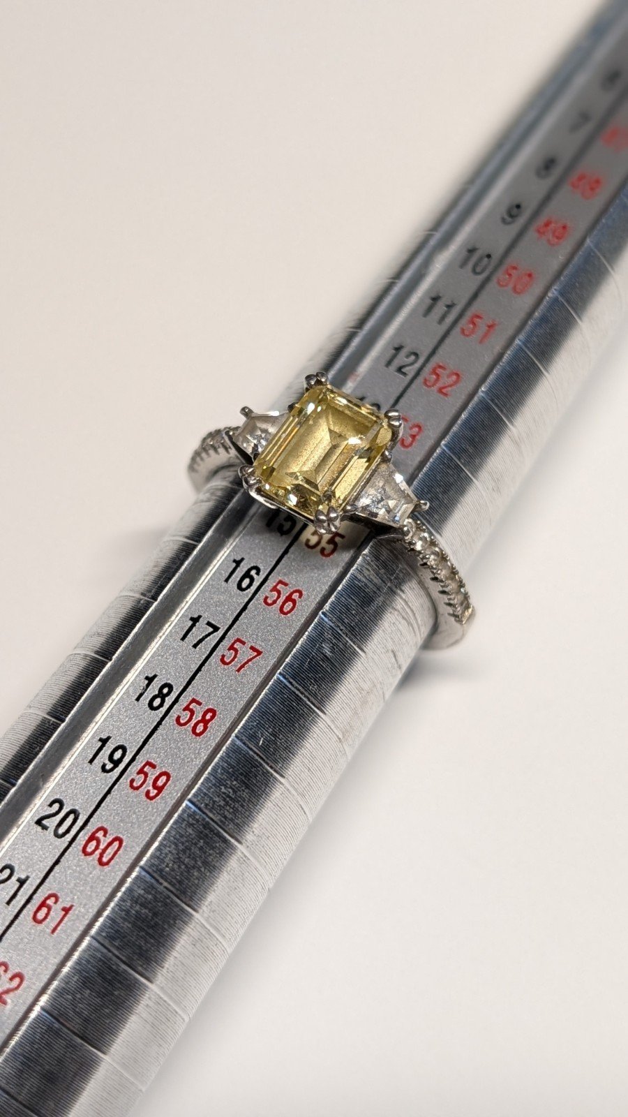 Vintage Sterling Silver DQCZ Yellow Trio Ring | Size N 1/2 | 925 Silver - Image 6