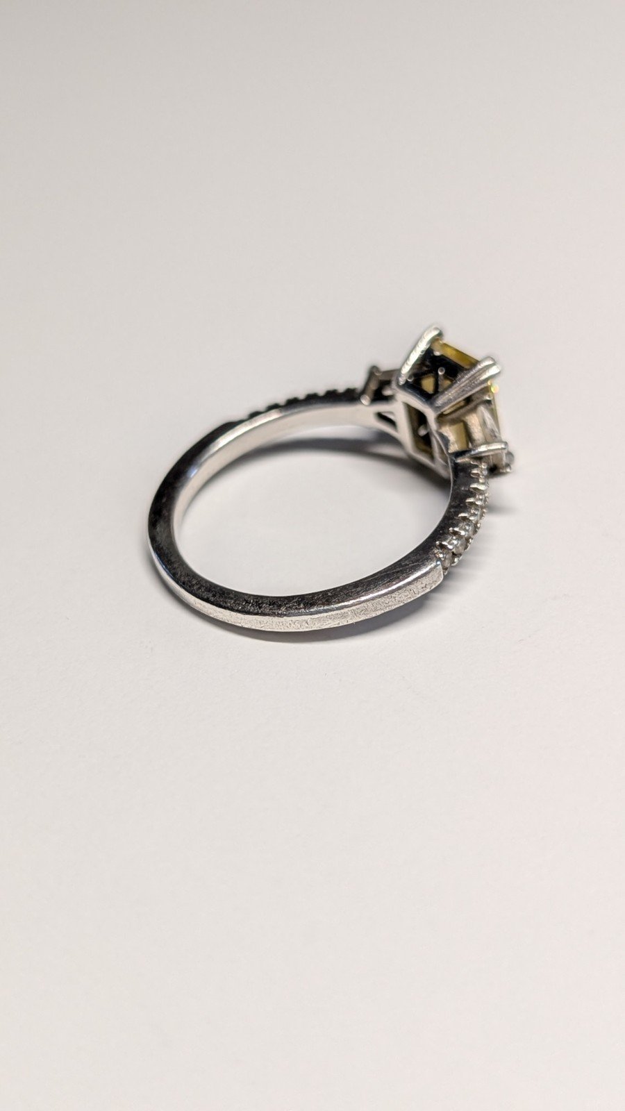 Vintage Sterling Silver DQCZ Yellow Trio Ring | Size N 1/2 | 925 Silver - Image 8