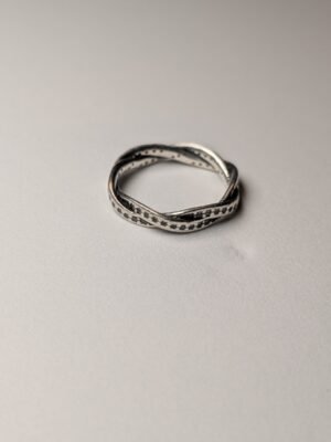 Genuine Pandora Sterling Silver Clear CZ Stones Ring | Size M | S925 Silver