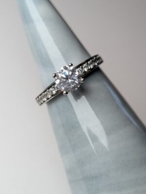 Vintage Sterling Silver CZ Stone Ring | Size N | 925 Silver