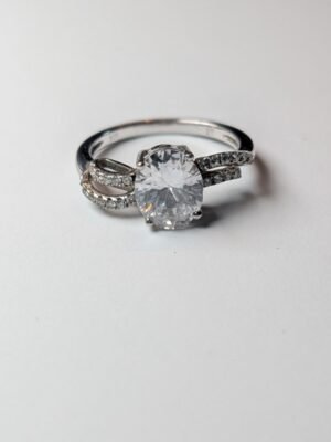 Vintage Sterling Silver CZ Stone Ring | Size N | 925 Silver