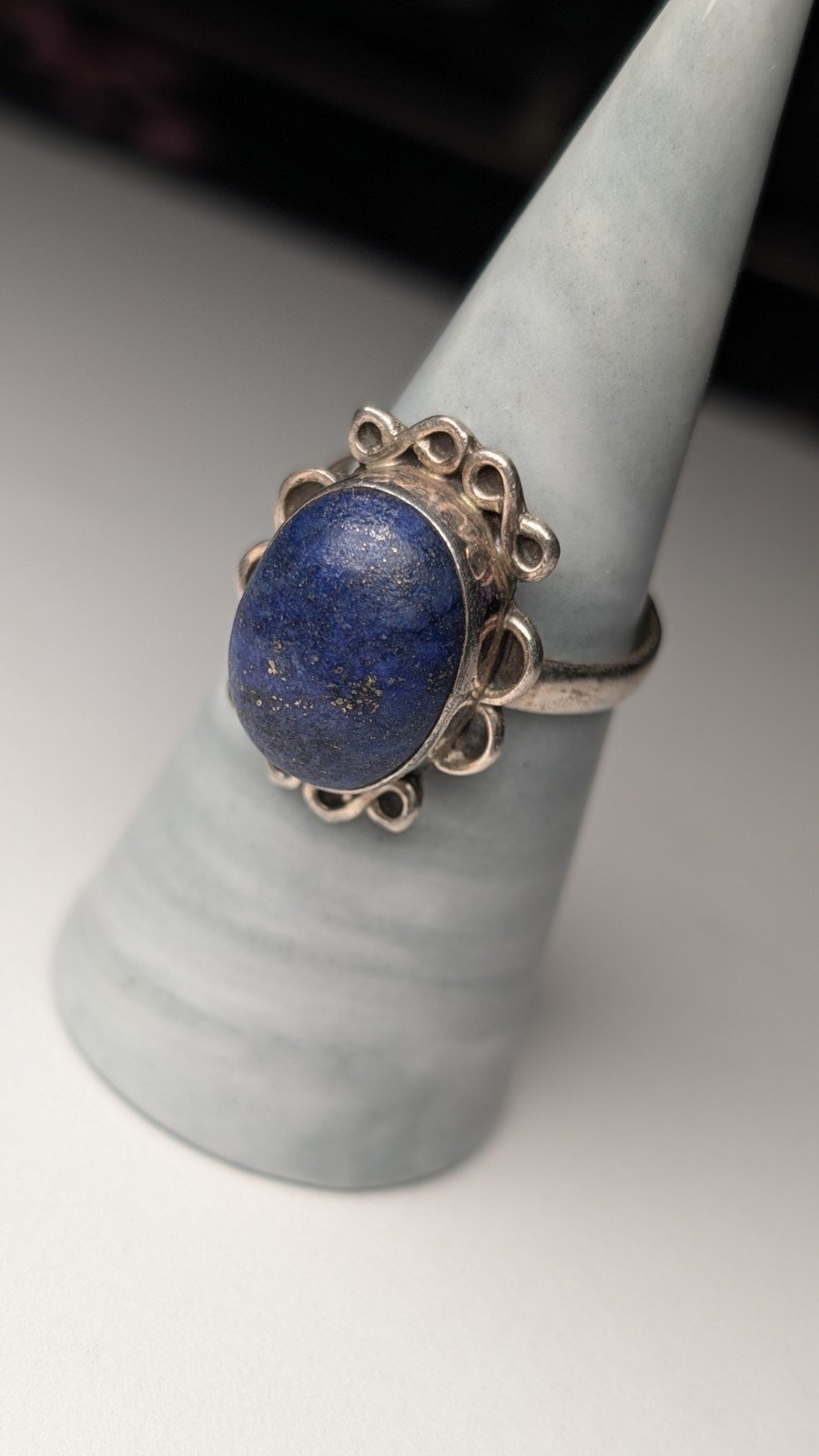 Vintage Sterling Silver Lapis Ring | Size S | 925 Silver - Image 11