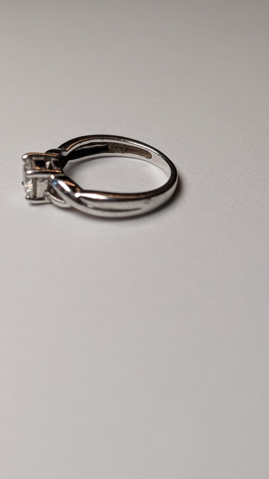 Vintage Sterling Silver DQCZ Solitaire Stone Ring | Size O 1/2 | 925 Silver - Image 2