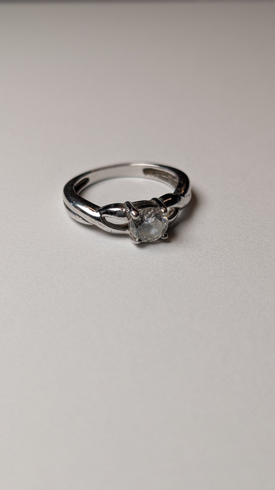 Vintage Sterling Silver DQCZ Solitaire Stone Ring | Size O 1/2 | 925 Silver - Image 3