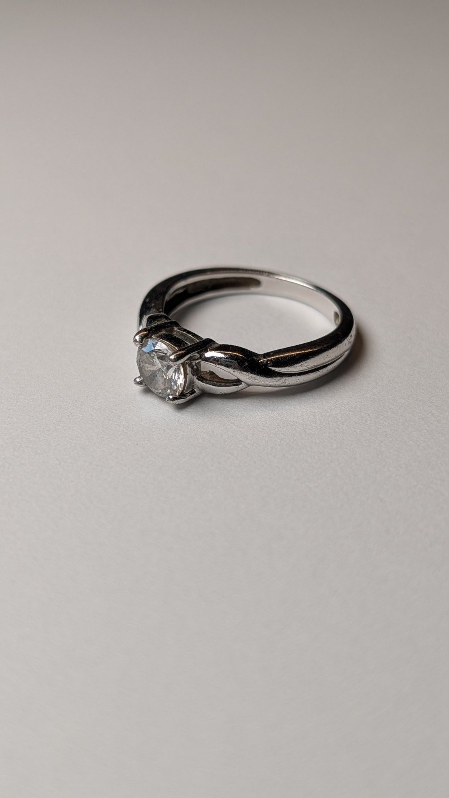 Vintage Sterling Silver DQCZ Solitaire Stone Ring | Size O 1/2 | 925 Silver - Image 4